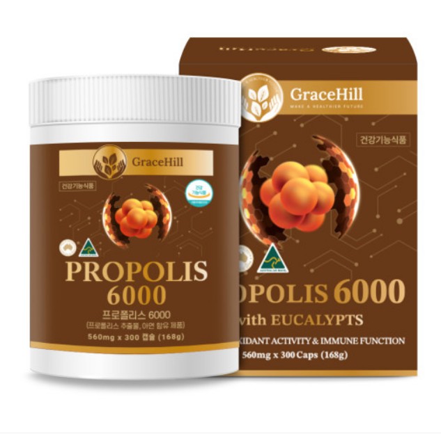 그레이스힐 프리미엄 호주 유칼립투스 프로폴리스 6000 560mg 300캡슐 10개월 아연