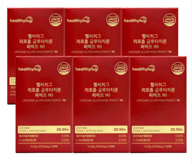 헬씨허그 리포좀 글루타치온 필름 퍼펙트 90 고순도 효모추출물 30매, 6개
