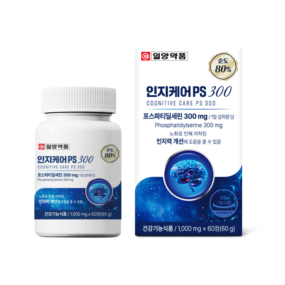 일양약품 포스파티딜세린 300mg 인지케어PS300 순도80% 60정, 1개
