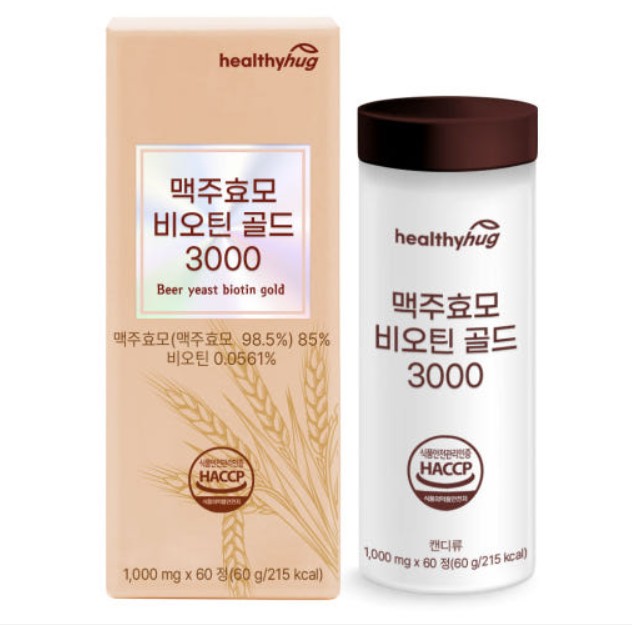 헬씨허그 맥주효모 비오틴 골드 3000 1000mg 60정